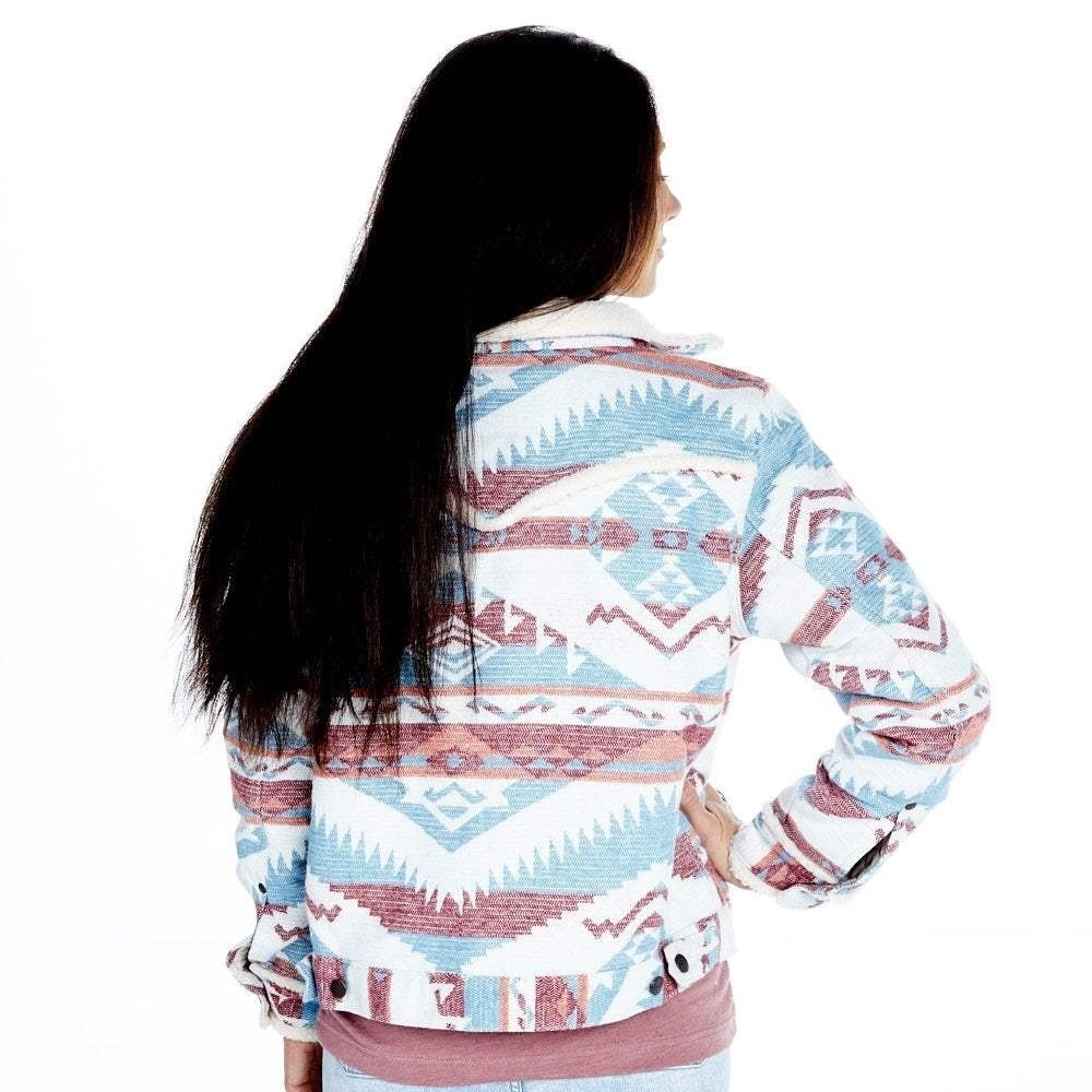 Wrangler Retro Sherpa Lined Western Jacquard Jacket Women’s XL - Picture 4 of 5